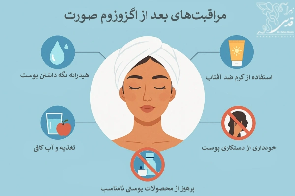 نکات مراقبتی بعد از اگزوزوم صورت